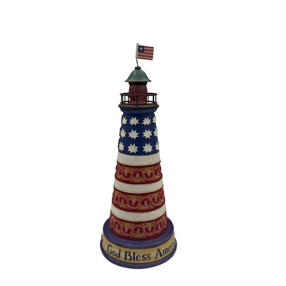 Jim Shore Heartwood Creek One Nation Under God Patriotic Lighthouse Figurine - Picture 1 of 7